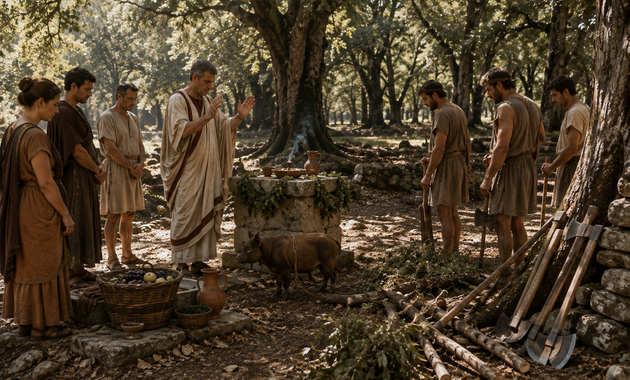 A Ritual Before Cutting the Grove Roman ritual before cutting trees in a sacred grove