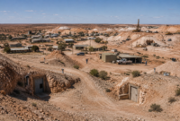 Coober Pedy Beneath the Desert Coober Pedy underground town in South Australia surrounded by opal mine workings