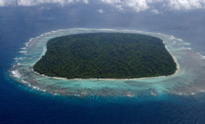North Sentinel Island From Above Aerial view of North Sentinel Island in the Bay of Bengal