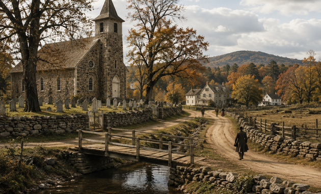 Historic Hudson Valley landscape that inspired Washington Irving's Sleepy Hollow legend