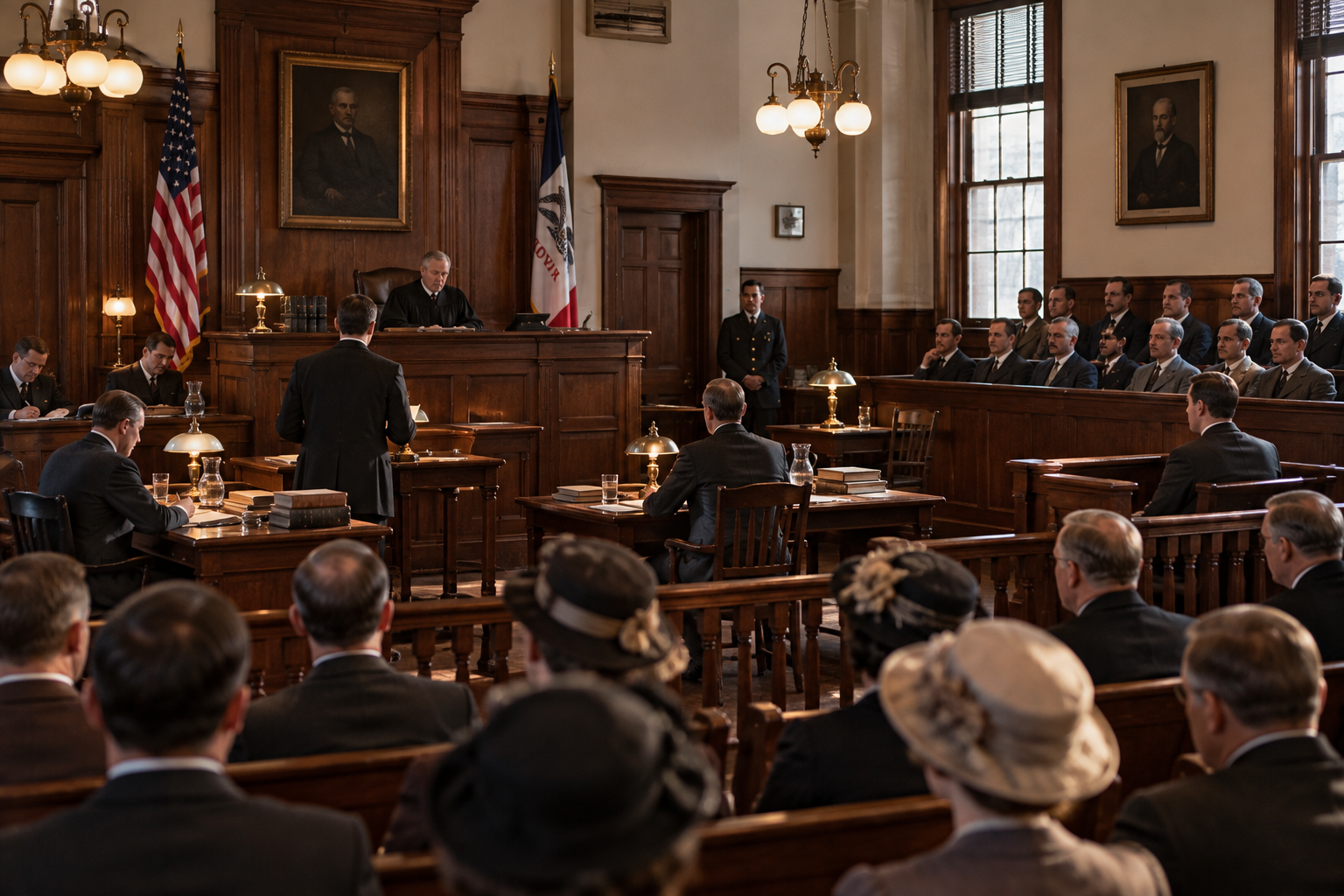 George Kelly Villisca murder trial represented as an AI-generated historical reconstruction