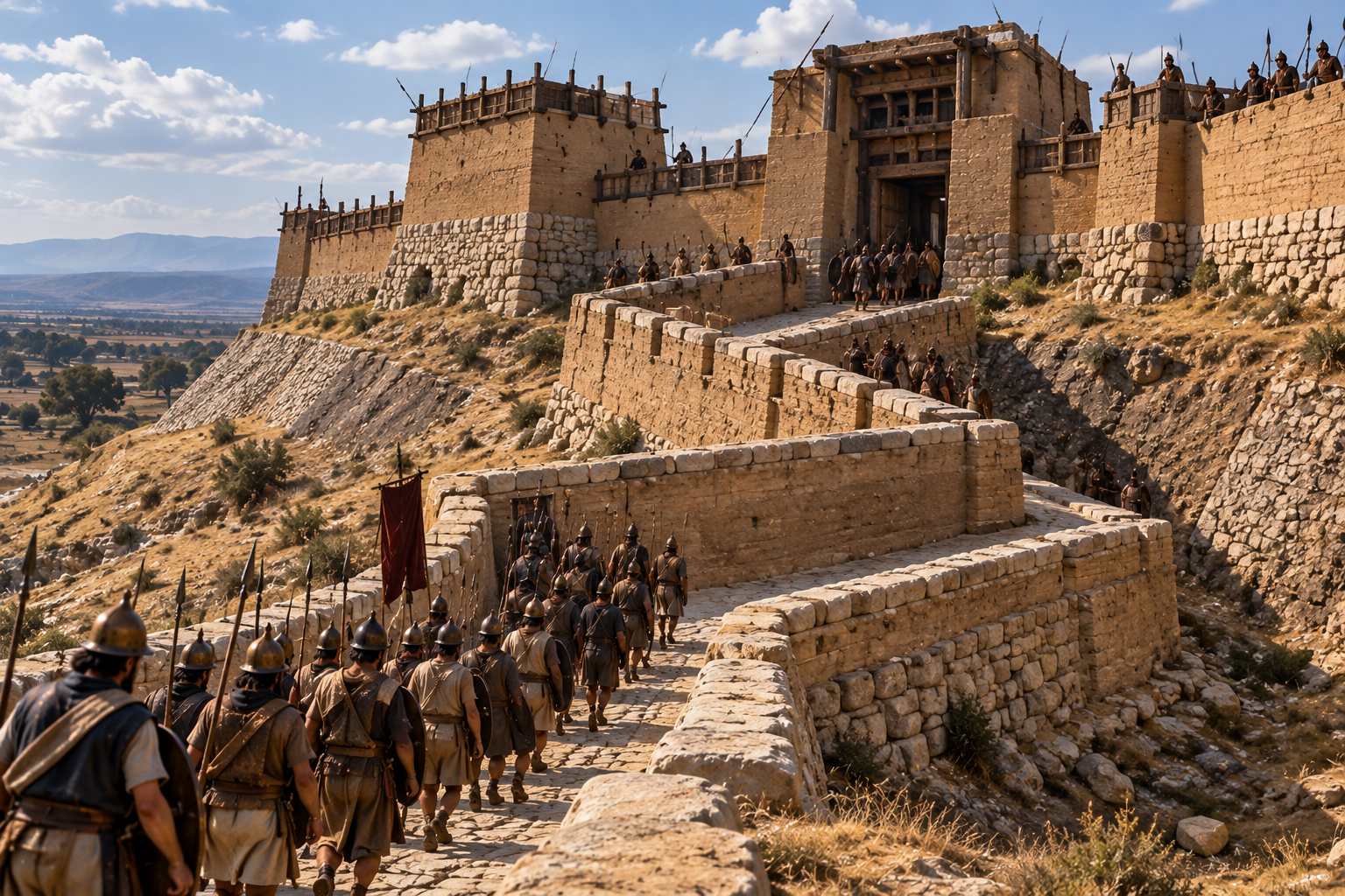 Gordion ancient defensive gate with angled road for slowing invaders