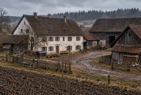 Hinterkaifeck farm in Bavaria during the 1922 murders, AI-generated historical reconstruction