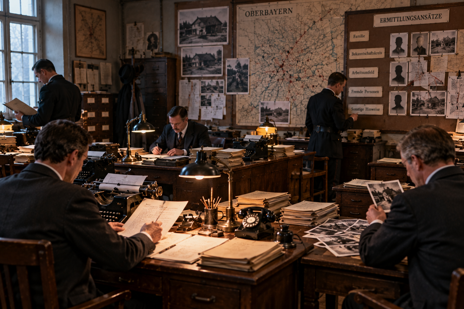 The Hinterkaifeck Investigation and Suspects 1920s police investigation into the Hinterkaifeck Murders, AI-generated historical reconstruction