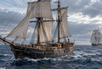 Mary Celeste mystery ship drifting without its crew in 1872