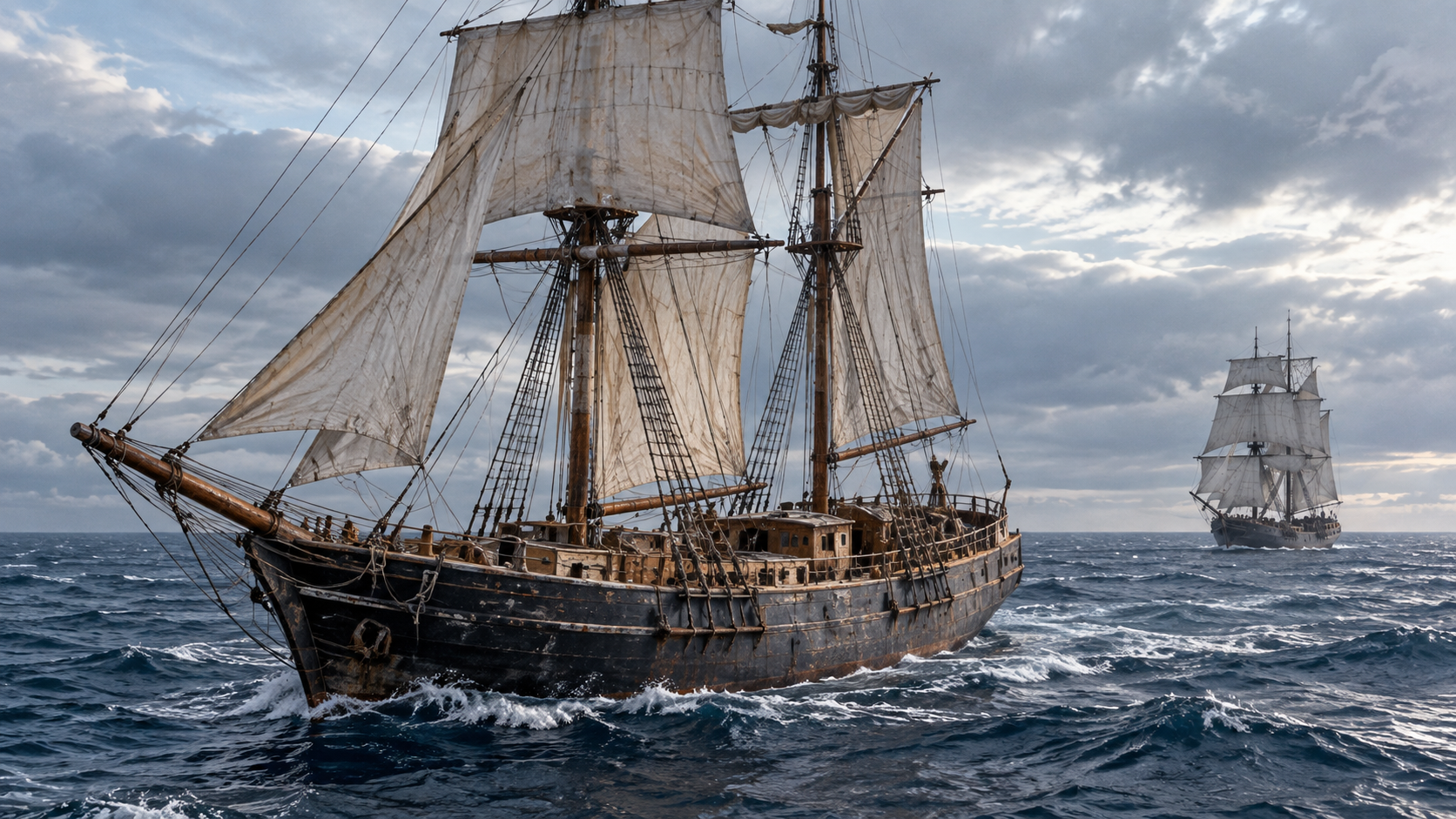 Mary Celeste mystery ship drifting without its crew in 1872