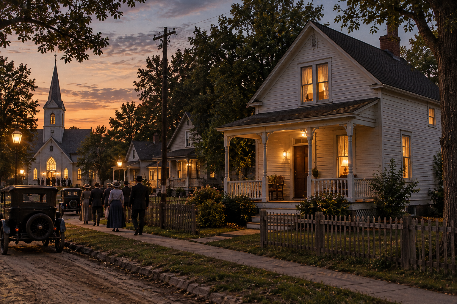 Moore family home in Villisca Iowa before the 1912 Villisca axe murders, AI reconstruction