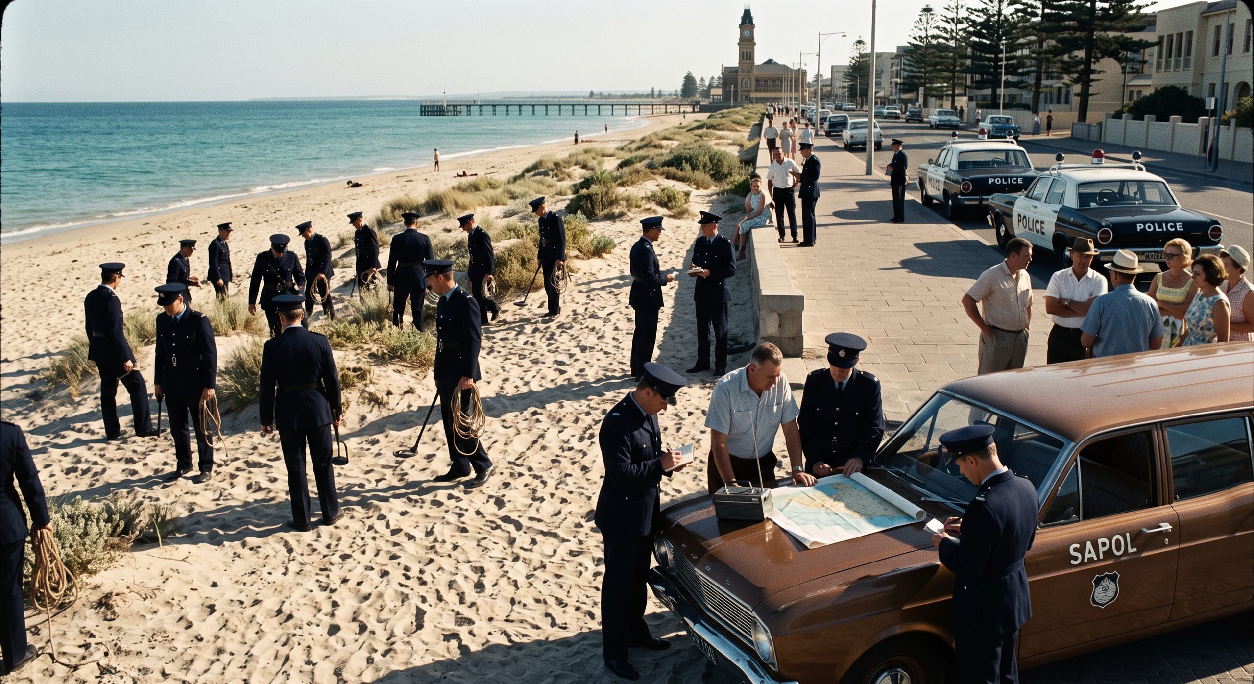 Beaumont children disappearance police search at Glenelg Beach in 1966