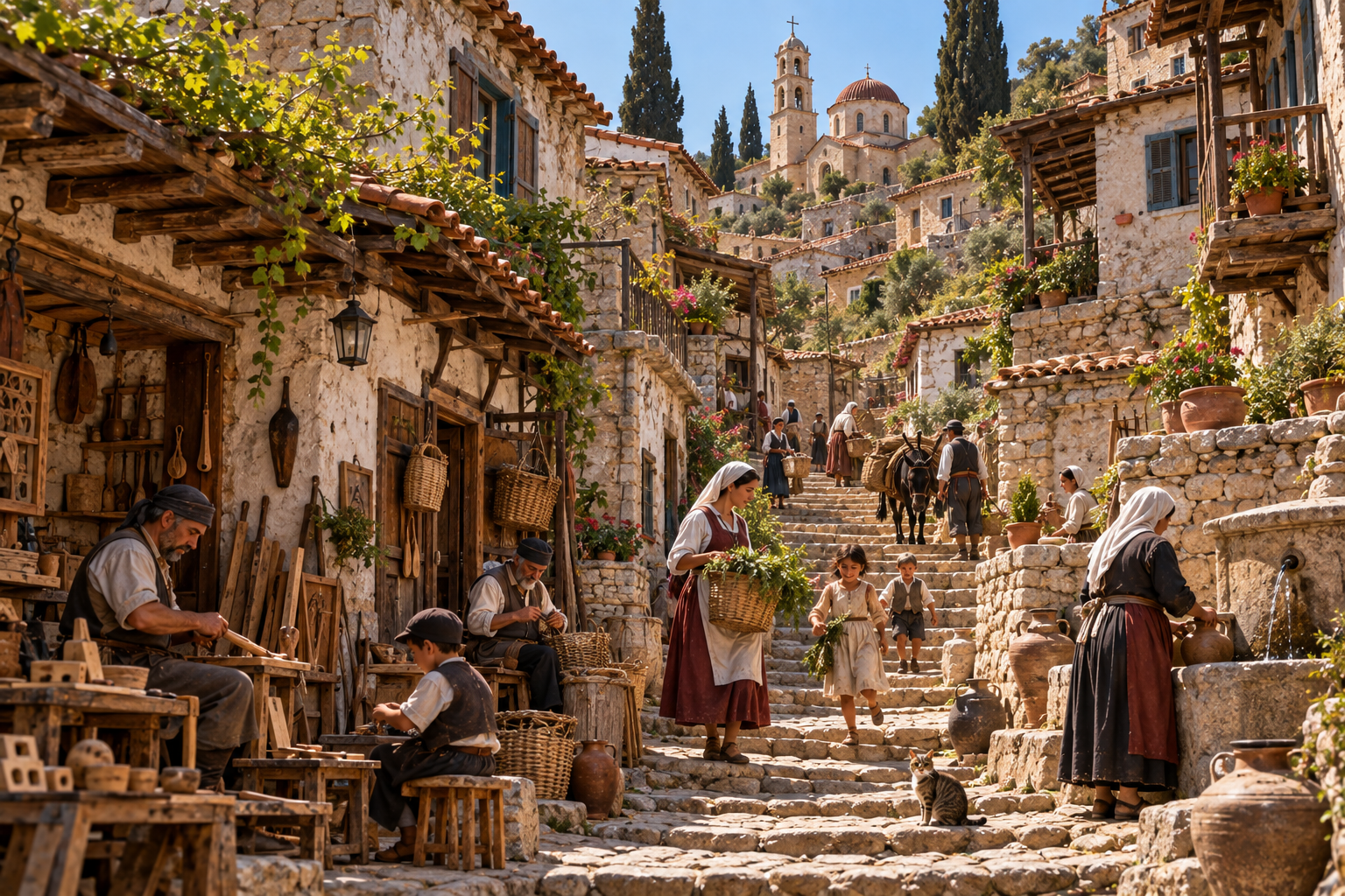 Kayaköy hillside streets and homes before the village was abandoned